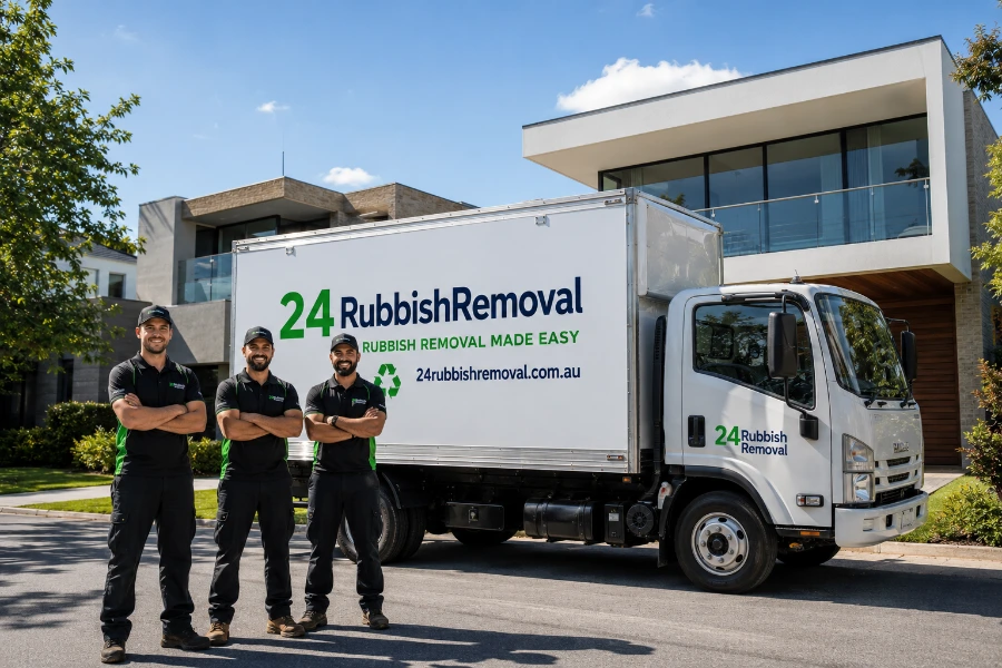 Junk removal team at work